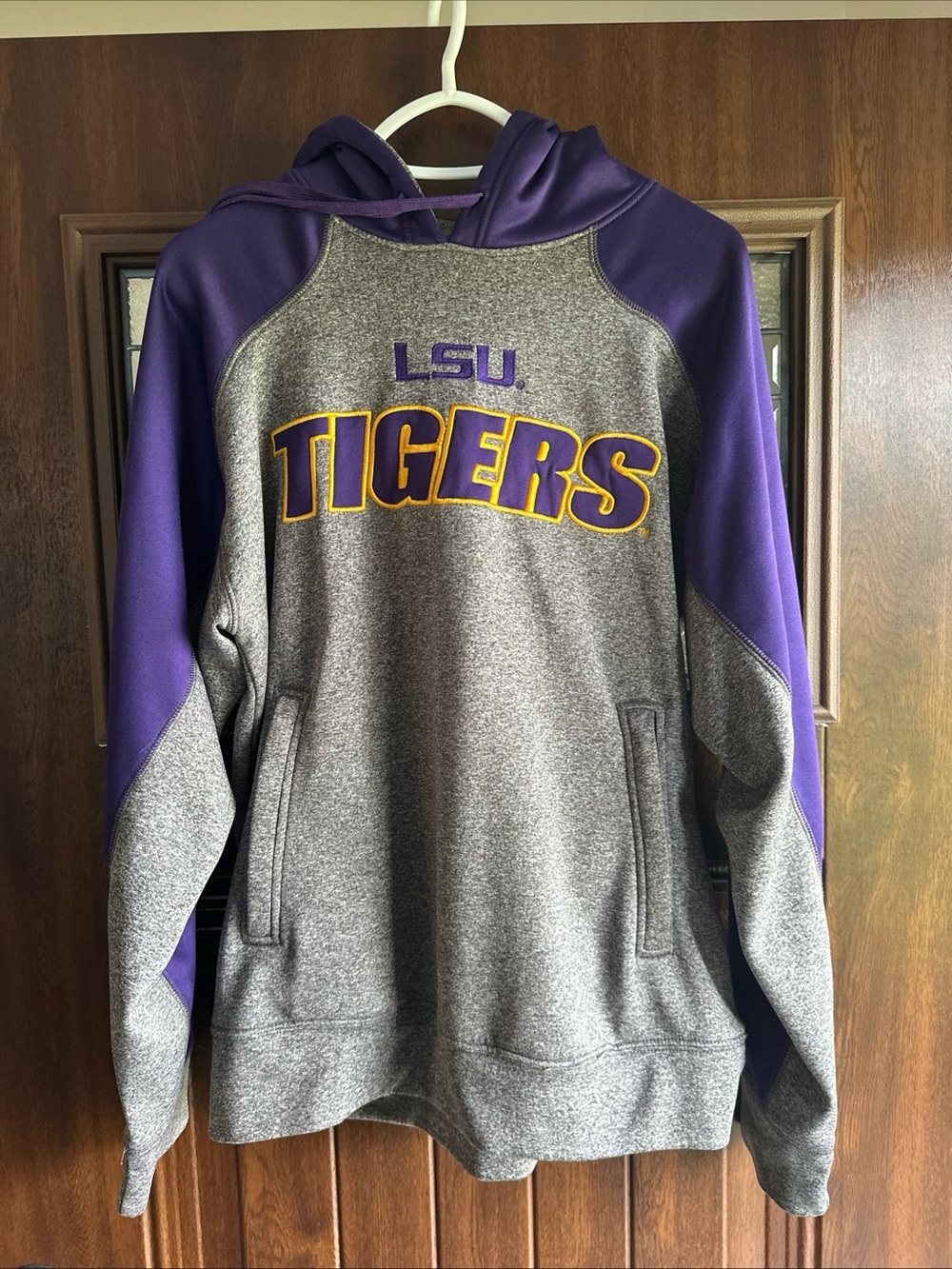 LSU Tigers Unisex Gray & Purple Hoodie Sweatshirt